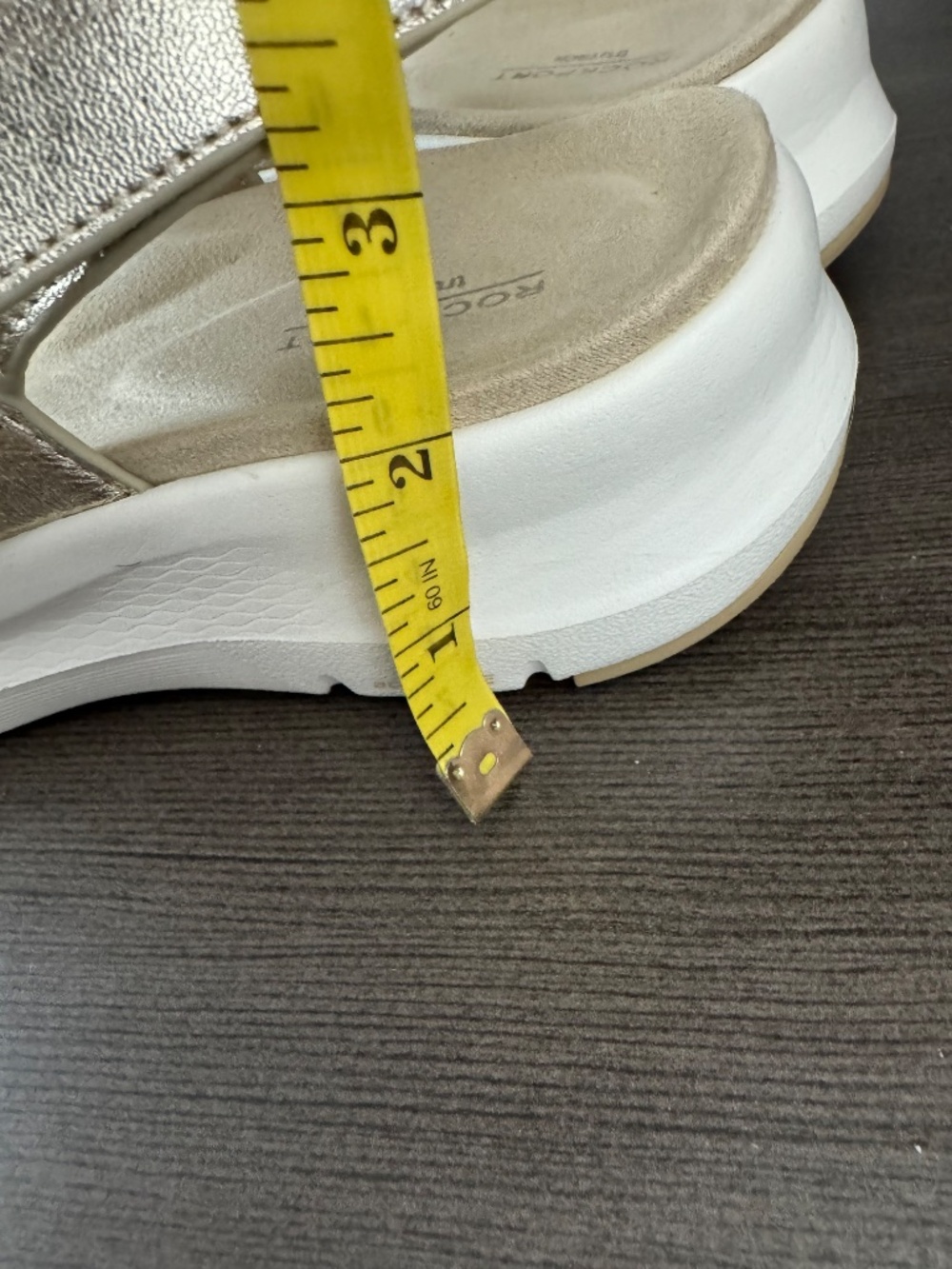 NWT Rockport Qwera Sandal Open Toe Strappy Casual Wedge Adjustable Gold Neutral - Picture 12 of 16